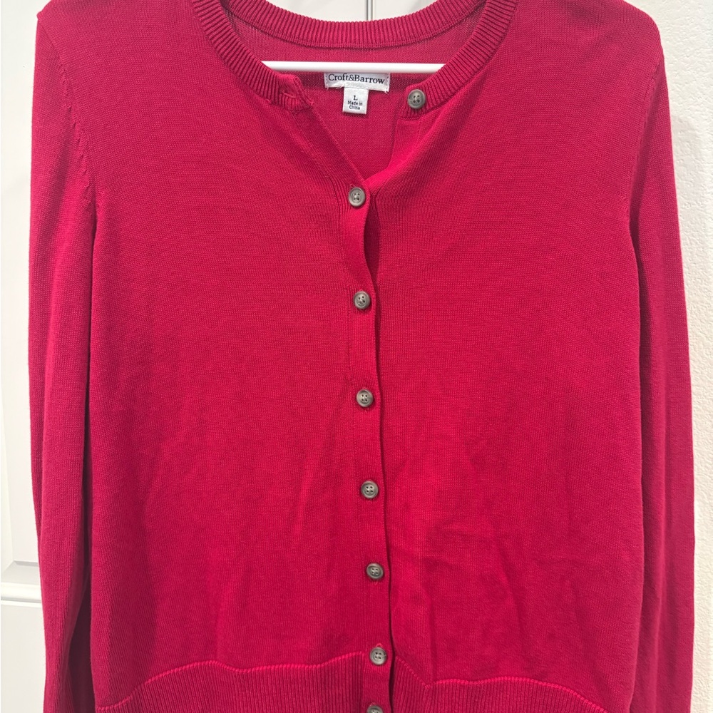 Croft & Barrel button-front cardigan, pink, size L - Picture 8 of 8